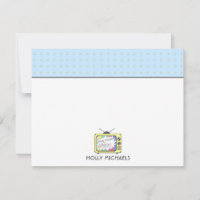 Retro Yellow TV Set Flat Notecards