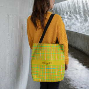 Retro Yellow und Blue Douglas Tartan, kundenspezif