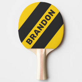 Retro Yellowjacken Drei fette Streifen mit Name Tischtennis Schläger