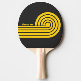 Retro Yellowjacket Lockenstreifen mit Namen Tischtennis Schläger