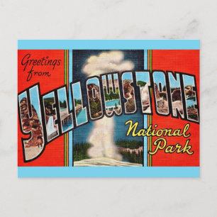 Retro-Yellowstone-Nationalpark-Postkarte Postkarte