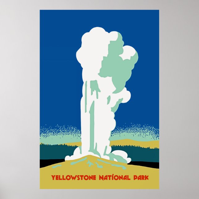 Retro Yellowstone Park Travel ad Poster (Vorne)