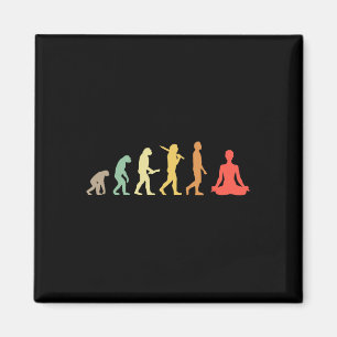 Retro-Yoga-Evolution-Geschenk für Yogis und Yoga-L Magnet