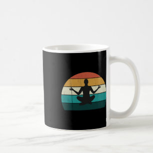 Retro-Yoga-Haltung Vintage-Geist-Meditation Körper Kaffeetasse