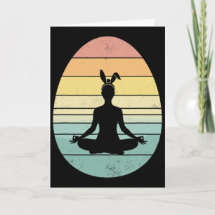 Retro Yoga Osterei Ostertag Meditation Frauen  Karte