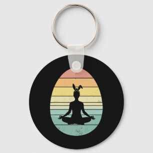 Retro Yoga Osterei Ostertag Meditation Frauen Schlüsselanhänger