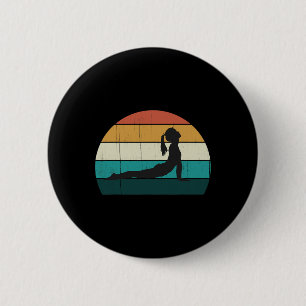 Retro-Yoga-Position Vintage-Mind-Meditation Körper Button