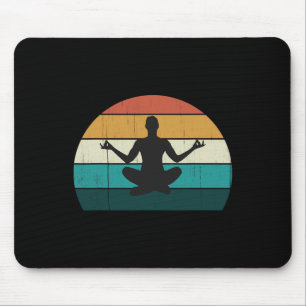 Retro-Yoga-Position Vintage-Mind-Meditation Körper Mousepad