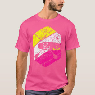 Retro-Yoga-Sup-Paddle-Board-Kriegerpose Virabhadr T-Shirt