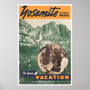 Retro Yosemite Kunst Vintage Nationalparks Poster