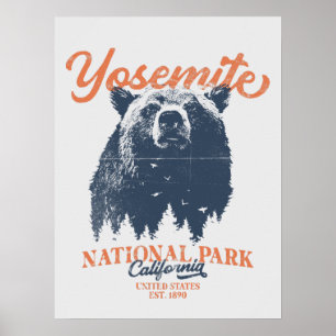 Retro Yosemite Nationalpark California Poster