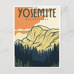 Retro Yosemite Nationalpark Halbkugel Kuppel Kalif Postkarte