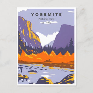 Retro Yosemite Nationalpark Halbkugel Kuppel Kalif Postkarte