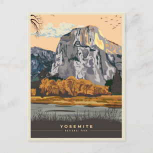 Retro Yosemite Nationalpark Halbkugel Kuppel Kalif Postkarte