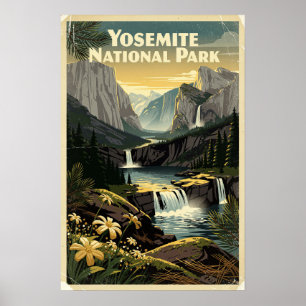 Retro Yosemite-Nationalpark Poster