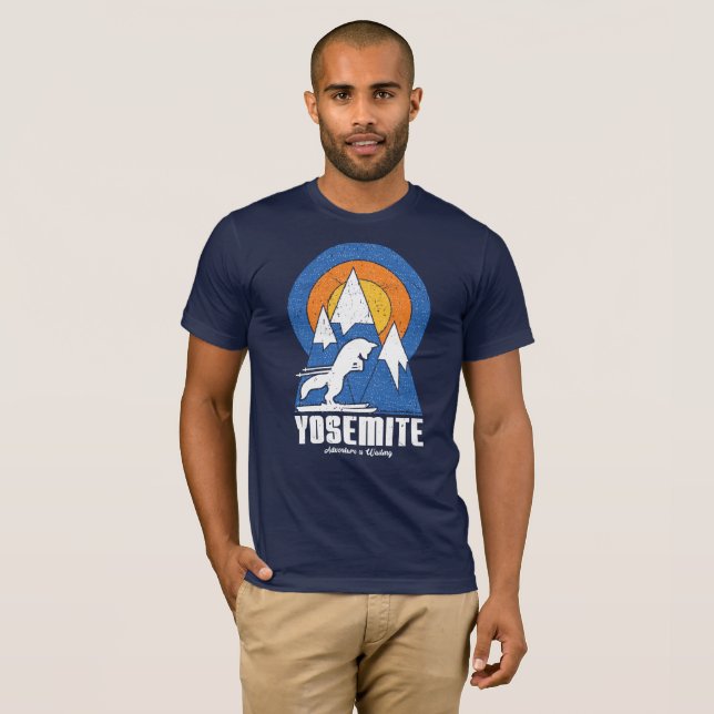 Retro Yosemite Ski White Fox T - Shirt (Vorne ganz)