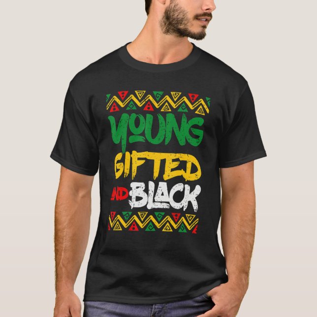 Retro Young Gifted And Black History Month African T-Shirt (Vorderseite)