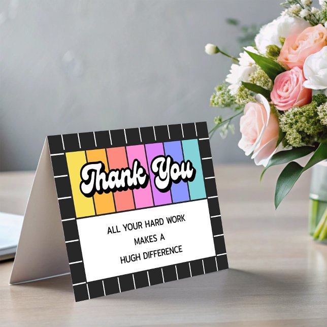 Retro your HardWork macht enormen Unterschied Einladung (Retro Your HardWork Makes Huge Difference ThankYou Card)