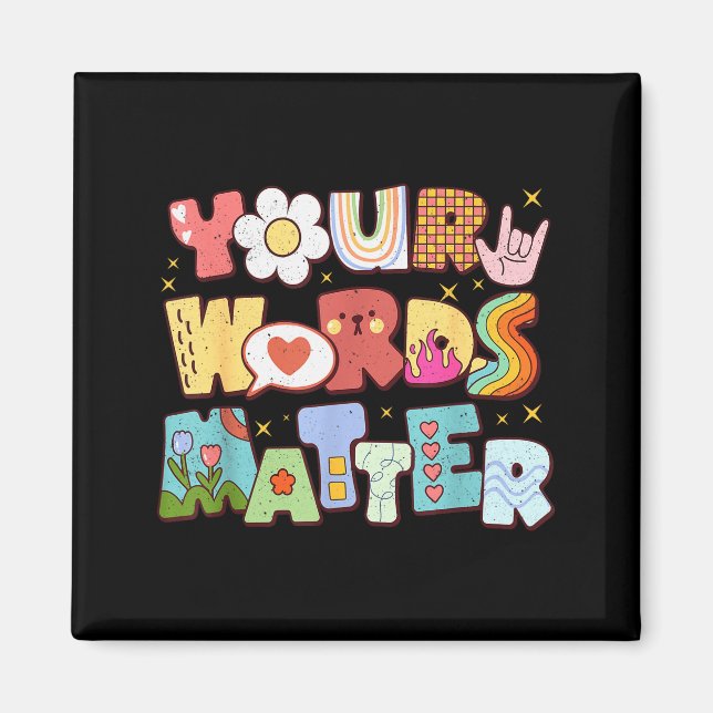 Retro Your Words Sped Special Education Teacher Ki Magnet (Vorne)