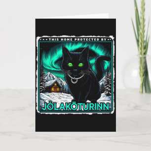 Retro Yule-Katze Isländisch Dieses Zuhause geschüt Karte