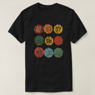 Retro-Zahlen-Abzeichen-Sammlung T-Shirt