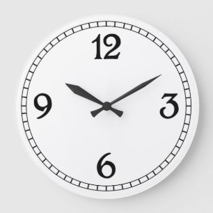 Retro-Zahlen Schwarz-Weiß-Wanduhr Große Wanduhr