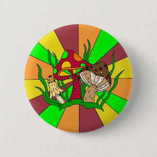 Retro Zauberpilze Button