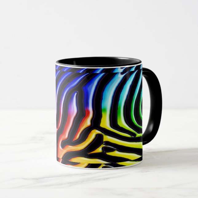 Retro Zebra 1 Tasse (VorderseiteRechts)