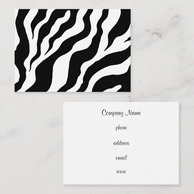 Retro Zebra Print Custom Business Cards Visitenkarte (Vorne/Hinten)
