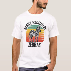 Retro-Zebra-Sonnenuntergang mit lustigem Wildgeist T-Shirt