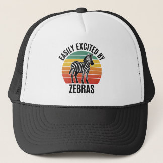 Retro-Zebra-Sonnenuntergang mit lustigem Wildgeist Truckerkappe