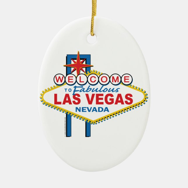 Retro Zeichen Las Vegass Keramikornament (Vorne)