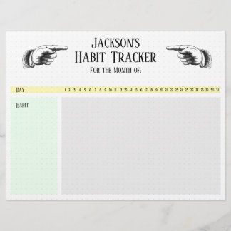 Retro-Zeigegriff von Hand-Habit-Tracker