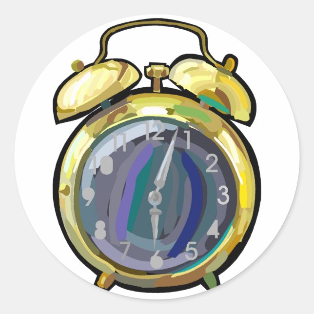 Retro-Zeit für die Vintage Goldalarmuhr Runder Aufkleber (Vorderseite)