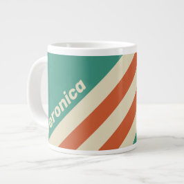 Retro Zeitlose Streifen mit Namen Jumbo-Tasse
