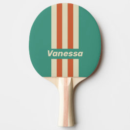 Retro Zeitlose Streifen mit Namen Tischtennis Schläger