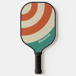 Retro-Zeitloser Kreis Streifen mit Namen Pickleball Schläger