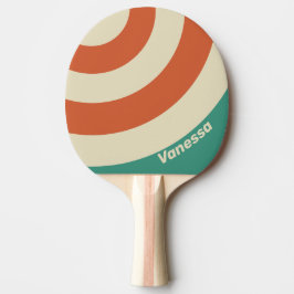 Retro Zeitloser Kreis Streifen mit Namen Tischtennis Schläger