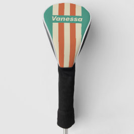 Retro Zeitloser Pin-Streifen mit Namen Golf Headcover