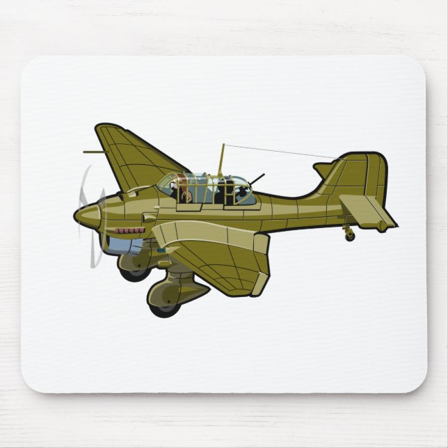 Retro-Zentrickflugzeug Mousepad (Vorne)