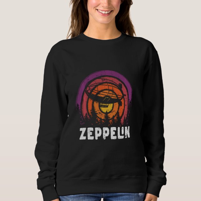 Retro Zeppelin 70er 80er Dirigible Luftschiff Zepe Sweatshirt (Vorderseite)