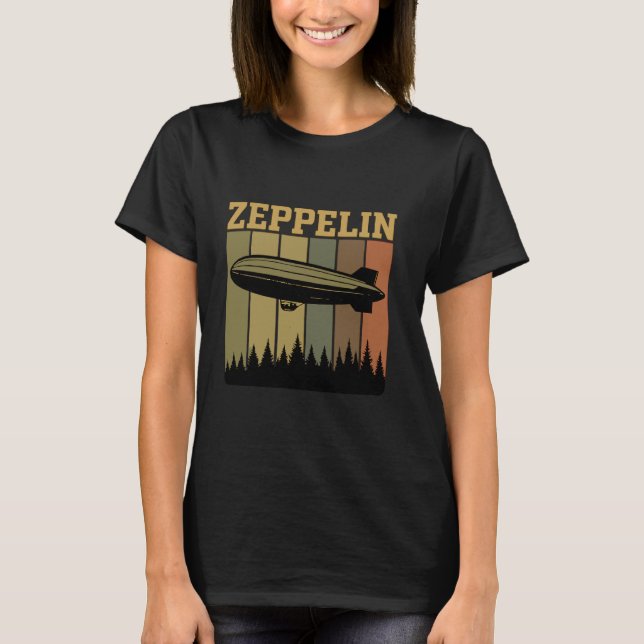 Retro Zeppelin 70s 80s Dirigible Airship Zepelin Z T-Shirt (Vorderseite)
