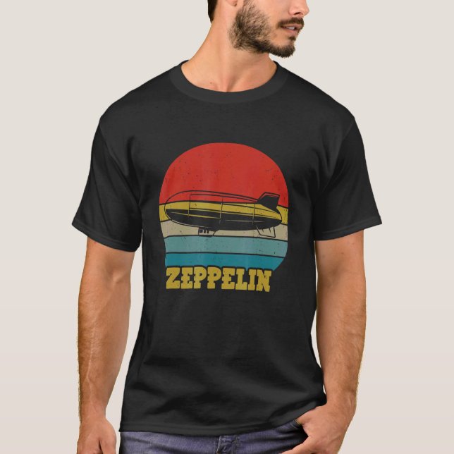 Retro Zeppelin Dirigiable Blimp Airship 70er 3 T-Shirt (Vorderseite)