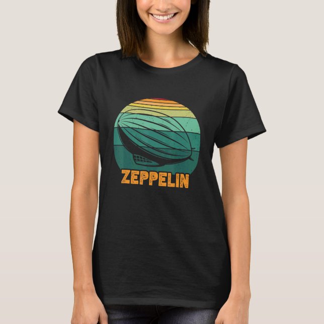 Retro Zeppelin Dirigiable Blimp Airship 70er 4 T-Shirt (Vorderseite)