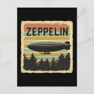 Retro Zeppelin Dirigible Luftschiff Zepelin Zeppli Feiertagspostkarte