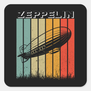 Retro Zeppelin Dirigible Luftschiff Zepelin Zeppli Quadratischer Aufkleber