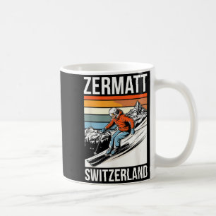 Retro Zermatt Schweiz Skigebiet Spaß alpinen Kaffeetasse