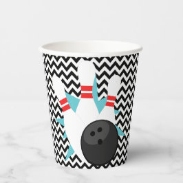 Retro Zickzack Bowling Party Paper Cups Pappbecher
