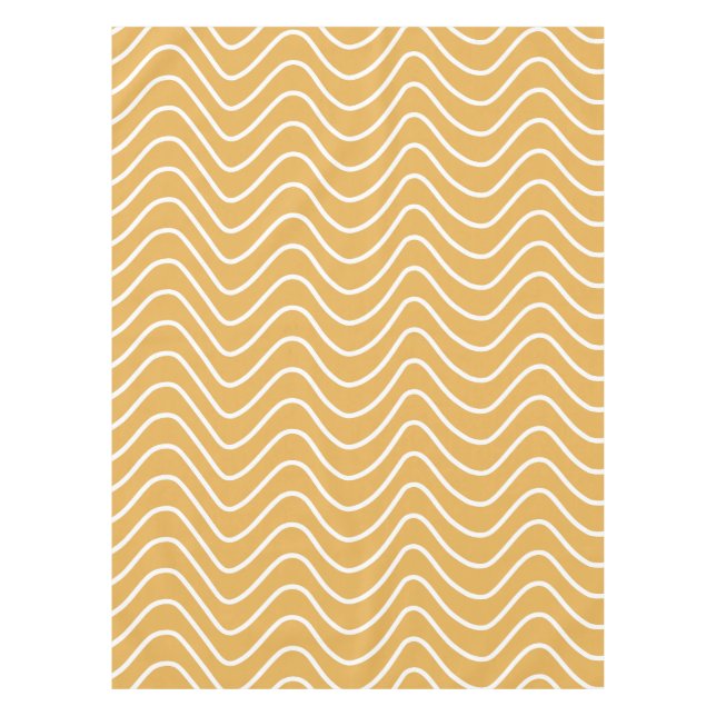 Retro Zickzack Muster Yellow Zigzag Tischdecke (Vorderseite)