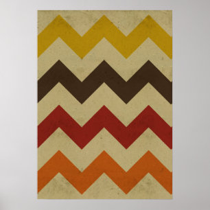Retro Zickzack Zickzack stripes Zickzackmuster Poster